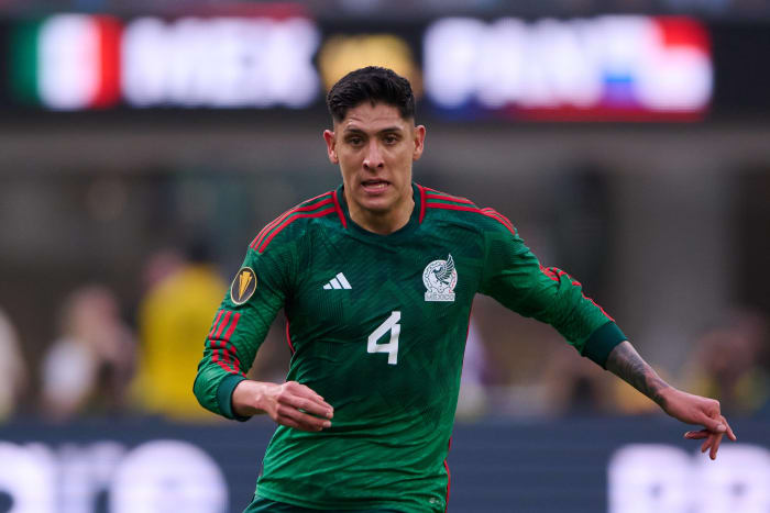 Edson Alvarez pictured playing for Mexico in the 2023 CONCACAF Gold Cup final